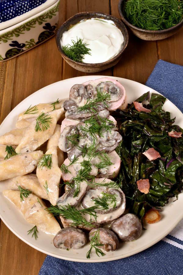 Polish Style Pork Tenderloin with Potato Dumplings | WednesdayNightCafe.com 