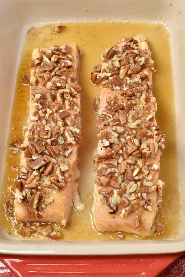 Maple Pecan Salmon with Individual Potato Gratins| WednesdayNightCafe.com