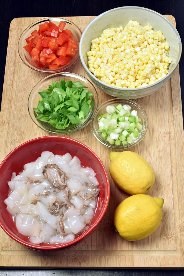 Sautéed Calamari Corn Salad| WednesdayNightCafe.com