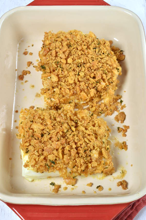 Boston Baked Cod with Ritz Cracker Crumbs | WednesdayNightCafe.com