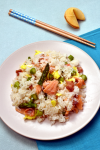 Smoked Salmon and Asparagus Fried Rice| WednesdayNightCafe.com