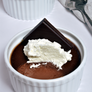Dark Chocolate Pots de Crème (French Custard)| WednesdayNightCafe.com